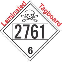 Poison Toxic Class 6.1 UN2761 Tagboard DOT Placard