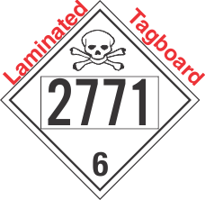 Poison Toxic Class 6.1 UN2771 Tagboard DOT Placard