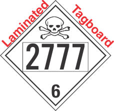 Poison Toxic Class 6.1 UN2777 Tagboard DOT Placard
