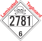 Poison Toxic Class 6.1 UN2781 Tagboard DOT Placard