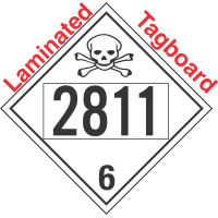 Poison Toxic Class 6.1 UN2811 Tagboard DOT Placard