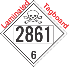 Poison Toxic Class 6.1 UN2861 Tagboard DOT Placard