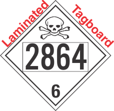 Poison Toxic Class 6.1 UN2864 Tagboard DOT Placard