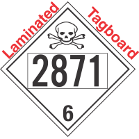 Poison Toxic Class 6.1 UN2871 Tagboard DOT Placard