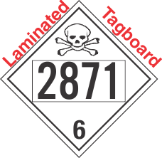 Poison Toxic Class 6.1 UN2871 Tagboard DOT Placard