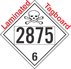 Poison Toxic Class 6.1 UN2875 Tagboard DOT Placard