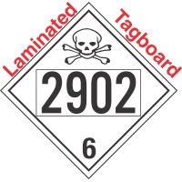 Poison Toxic Class 6.1 UN2902 Tagboard DOT Placard