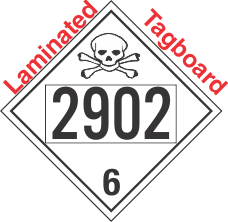 Poison Toxic Class 6.1 UN2902 Tagboard DOT Placard