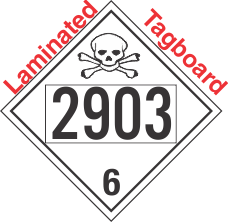 Poison Toxic Class 6.1 UN2903 Tagboard DOT Placard