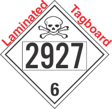 Poison Toxic Class 6.1 UN2927 Tagboard DOT Placard