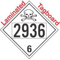 Poison Toxic Class 6.1 UN2936 Tagboard DOT Placard