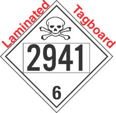 Poison Toxic Class 6.1 UN2941 Tagboard DOT Placard