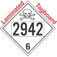 Poison Toxic Class 6.1 UN2942 Tagboard DOT Placard