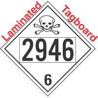 Poison Toxic Class 6.1 UN2946 Tagboard DOT Placard