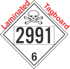Poison Toxic Class 6.1 UN2991 Tagboard DOT Placard