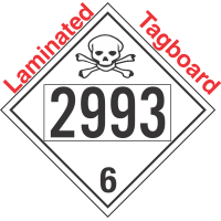 Poison Toxic Class 6.1 UN2993 Tagboard DOT Placard