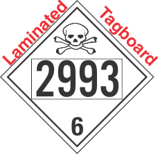 Poison Toxic Class 6.1 UN2993 Tagboard DOT Placard