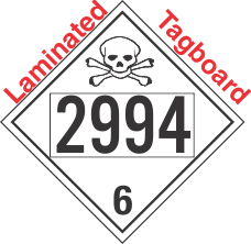 Poison Toxic Class 6.1 UN2994 Tagboard DOT Placard
