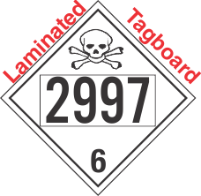 Poison Toxic Class 6.1 UN2997 Tagboard DOT Placard
