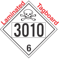 Poison Toxic Class 6.1 UN3010 Tagboard DOT Placard