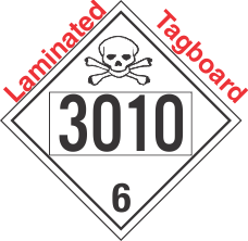 Poison Toxic Class 6.1 UN3010 Tagboard DOT Placard
