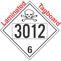 Poison Toxic Class 6.1 UN3012 Tagboard DOT Placard