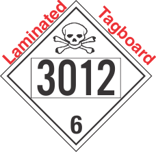 Poison Toxic Class 6.1 UN3012 Tagboard DOT Placard