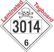 Poison Toxic Class 6.1 UN3014 Tagboard DOT Placard