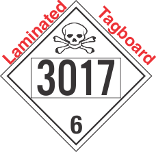 Poison Toxic Class 6.1 UN3017 Tagboard DOT Placard
