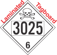 Poison Toxic Class 6.1 UN3025 Tagboard DOT Placard
