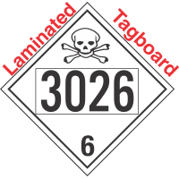 Poison Toxic Class 6.1 UN3026 Tagboard DOT Placard