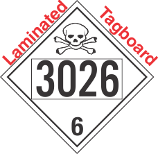 Poison Toxic Class 6.1 UN3026 Tagboard DOT Placard