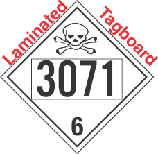 Poison Toxic Class 6.1 UN3071 Tagboard DOT Placard