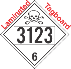 Poison Toxic Class 6.1 UN3123 Tagboard DOT Placard
