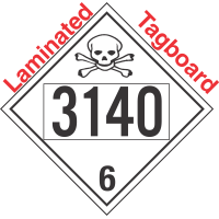 Poison Toxic Class 6.1 UN3140 Tagboard DOT Placard