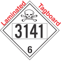 Poison Toxic Class 6.1 UN3141 Tagboard DOT Placard