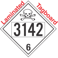 Poison Toxic Class 6.1 UN3142 Tagboard DOT Placard