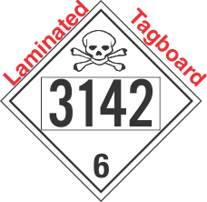Poison Toxic Class 6.1 UN3142 Tagboard DOT Placard