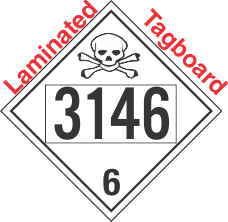 Poison Toxic Class 6.1 UN3146 Tagboard DOT Placard