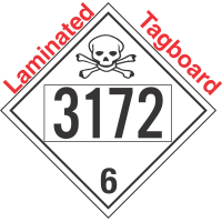 Poison Toxic Class 6.1 UN3172 Tagboard DOT Placard