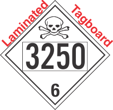 Poison Toxic Class 6.1 UN3250 Tagboard DOT Placard