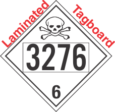 Poison Toxic Class 6.1 UN3276 Tagboard DOT Placard