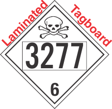 Poison Toxic Class 6.1 UN3277 Tagboard DOT Placard