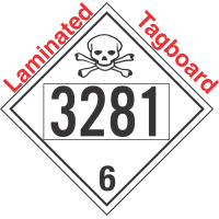 Poison Toxic Class 6.1 UN3281 Tagboard DOT Placard