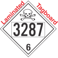 Poison Toxic Class 6.1 UN3287 Tagboard DOT Placard