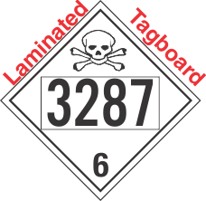 Poison Toxic Class 6.1 UN3287 Tagboard DOT Placard
