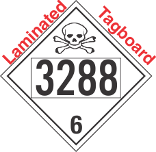 Poison Toxic Class 6.1 UN3288 Tagboard DOT Placard