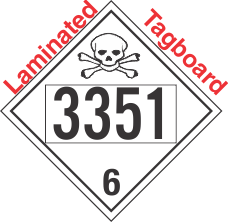 Poison Toxic Class 6.1 UN3351 Tagboard DOT Placard