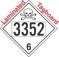 Poison Toxic Class 6.1 UN3352 Tagboard DOT Placard