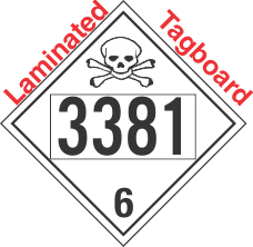 Poison Toxic Class 6.1 UN3381 Tagboard DOT Placard
